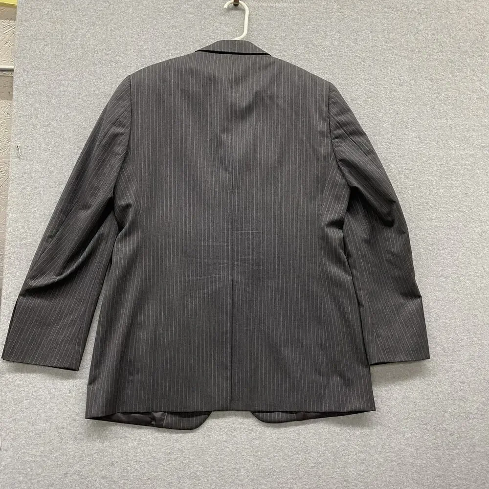 Brooks Brothers 346 Fitzgerald Fit Charcoal Gray Pinstripe Wool Suit 39R 34x30